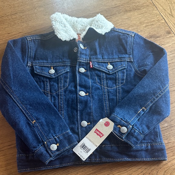 Levi's Kids 4T Dark Blue Denim Jacket with Cream Collar - Picture 1 of 6